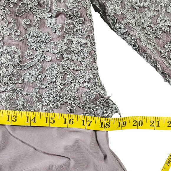 Jade Couture by Jasmine Lace Gown Gray 12 Formal Evening Dress Wedding Elegant - Picture 12 of 16